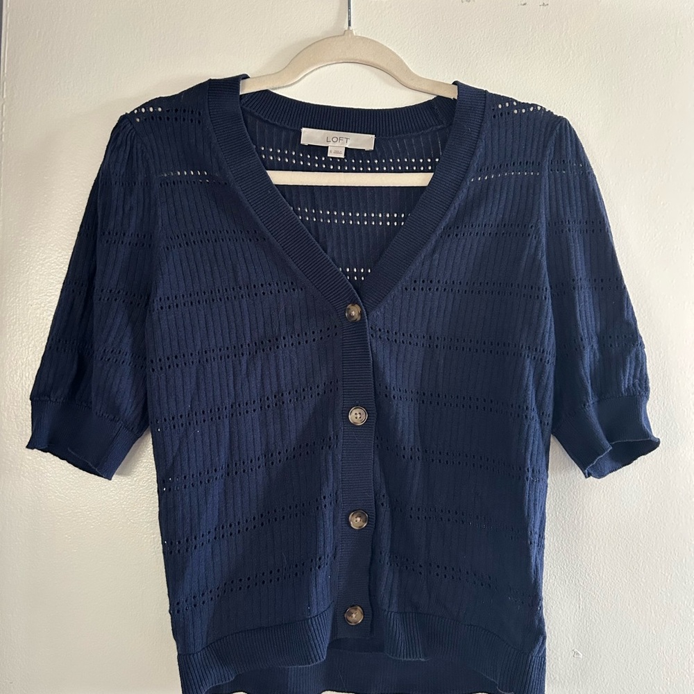 LOFT Deep Blue Knit Sweater